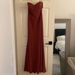 Jenny Yoo Kylie Floor Length Strapless Dress - Cinnamon Rose